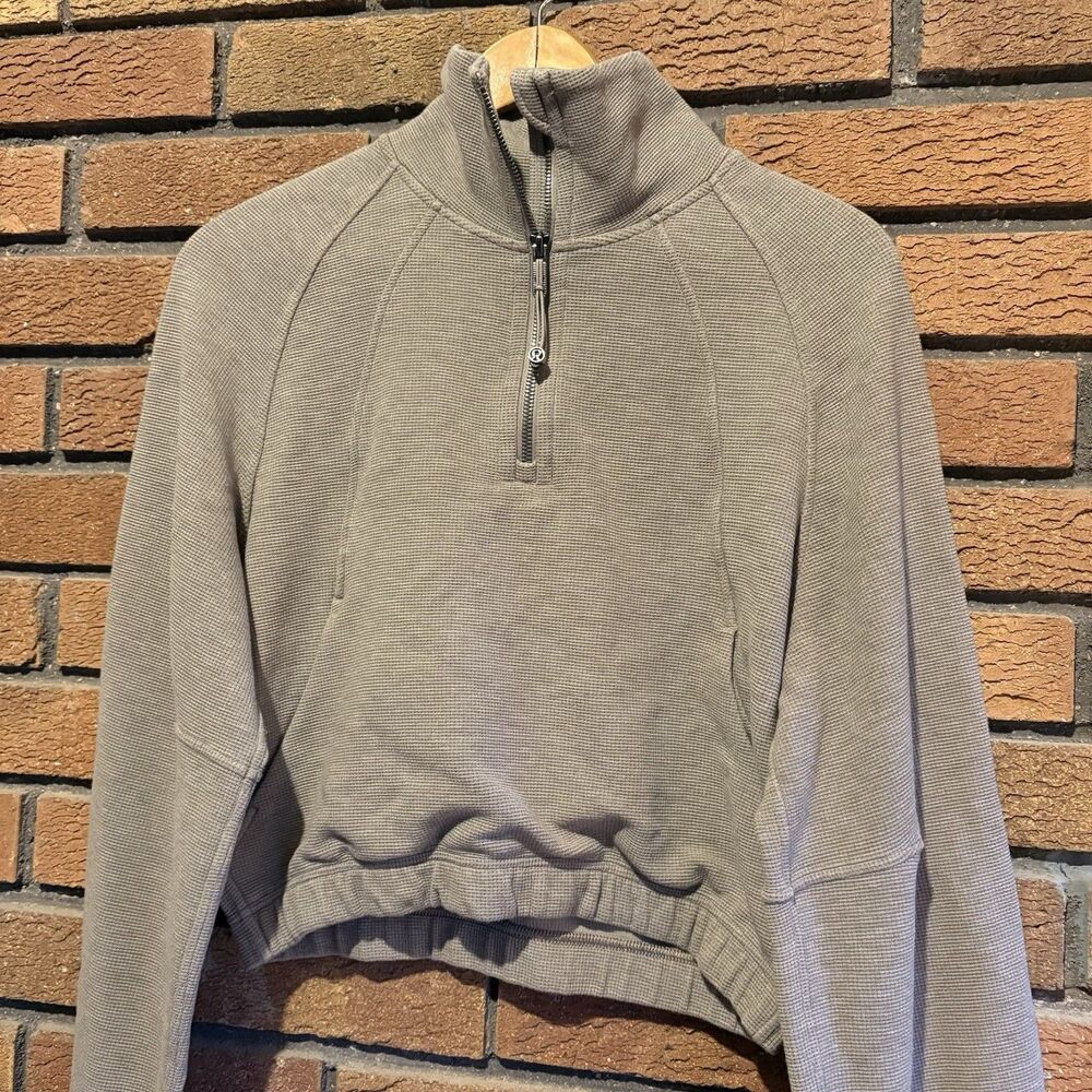 Lululemon Scuba Cropped Funnel-Neck Half Zip Waffle S - Picture 3 of 9